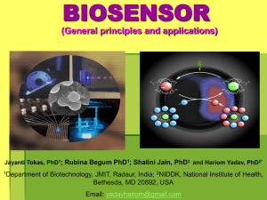 BIOSENSOR (General principles and applications)