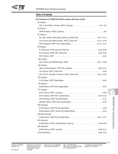 Table of Contents HARTMAN Power Switching Contactors