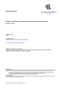 Aalborg Universitet Analysis and Modeling of Transformerless Photovoltaic Inverter Systems Kerekes, Tamas