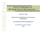 Novel Techniques of RF High Power Measurement