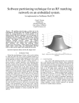 Software partitioning technique for an RF matching Craig S. Powers