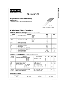 BD135/ 137/ 139 NPN Epitaxial Silicon Transistor