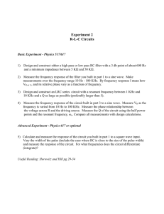 Experiment 2 R-L-C Circuits