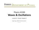 Waves &amp; Oscillations Physics 42200 Spring 2014 Semester