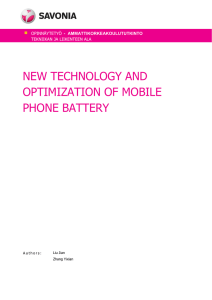 NEW TECHNOLOGY AND OPTIMIZATION OF MOBILE PHONE BATTERY