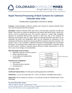 Rapid Thermal Processing of Back Contacts for Cadmium Telluride Solar Cells