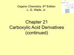 Chapter 21 Carboxylic Acid Derivatives