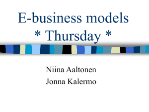E-business models * Thursday *