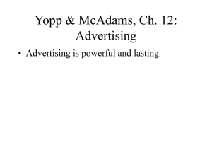 Yopp & McAdams, Ch. 12: Advertising
