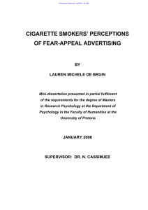 CIGARETTE SMOKERS’ PERCEPTIONS OF FEAR-APPEAL ADVERTISING  BY