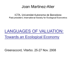 J.Martinez-Alier LANGUAGES OF VALUATION