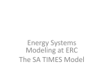 Merven, B: Energy systems modeling at ERC: The SA TIMES model