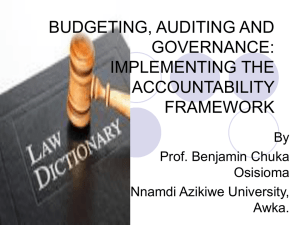 BUDGETING, AUDITING AND GOVERNANCE