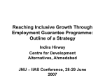 Reaching Inclusive Growth Through Employment Guarantee