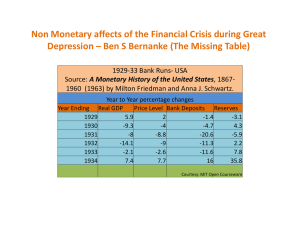 Non Monetary affects of the Financial Crisis during Great