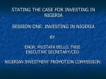 STATING THE CASE FOR INVESTING IN NIGERIA SESSION ONE