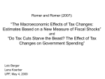Romer and Romer (2007): The Macroeconomic Effects of Tax