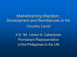 Mainstreaming Migration, Development and Remittances at