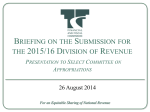 briefing on Submission for the 2015/16 Division of Revenue