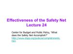 Effectiveness of the Safety Net Lecture 24