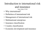 Introduction to international risk and insurance