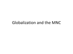 Globalization and the MNC