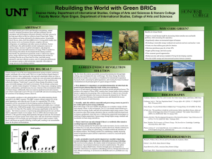 Rebuilding the World with Green BRICs Desiree Hubby, Department