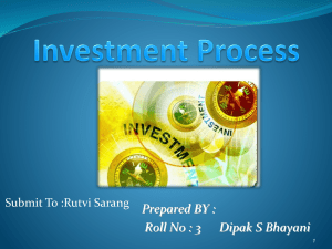The Investment Environment