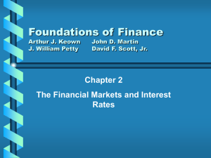 Chapter 2 The Financial Markets and Interest Rates