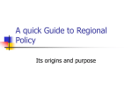 A quick Guide to Regional Policy - John Birchall