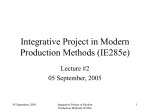 Integrative Project in Modern Production Methods (IE285e)