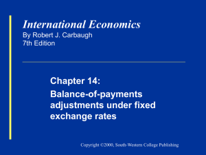 Balance of payments adjustments