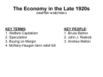 1920s Ch.14 sec. 3 The Economy in the Late 1920s