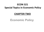 ECON 521 Special Topics in Economic Policy