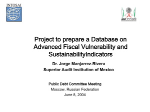 Project to prepare a Database on Advanced Fiscal Vulnerability