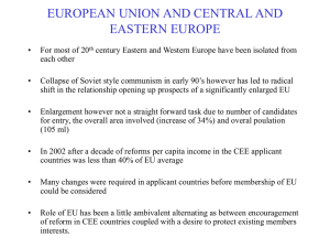 EUROPEAN UNION AND CENTRAL AND EASTERN EUROPE