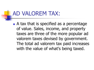 AD VALOREM TAX: