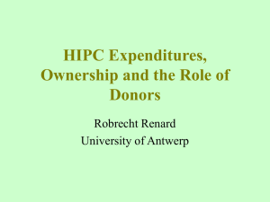 HIPC Expenditures, Ownership and the Role of Donors