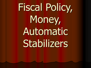 Fiscal Policy, Money, Automatic Stabilizers