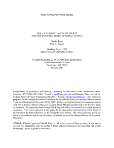 NBER WORKING PAPER SERIES THE U.S. CURRENT ACCOUNT DEFICIT Charles Engel