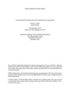 NBER WORKING PAPER SERIES AN INTENSIVE EXPLORATION OF TECHNOLOGY DIFFUSION Martí Mestieri