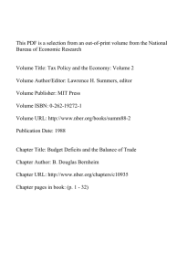 This PDF is a selection from an out-of-print volume from... Bureau of Economic Research