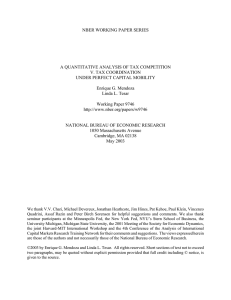 NBER WORKING PAPER SERIES A QUANTITATIVE ANALYSIS OF TAX COMPETITION
