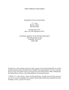 NBER WORKING PAPER SERIES BUSINESS CYCLE ACCOUNTING V.V. Chari Patrick J. Kehoe