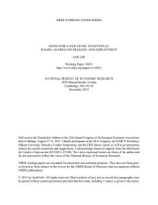 NBER WORKING PAPER SERIES WAGES, AGGREGATE DEMAND, AND EMPLOYMENT Jordi Galí