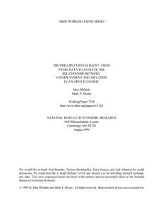 NBER WORKING PAPER SERIES THE PHILLIPS CURVE IS BACK?  USING