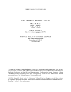 NBER WORKING PAPER SERIES GOLD, FIAT MONEY, AND PRICE STABILITY