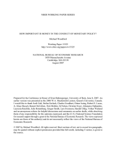 NBER WORKING PAPER SERIES Michael Woodford Working Paper 13325