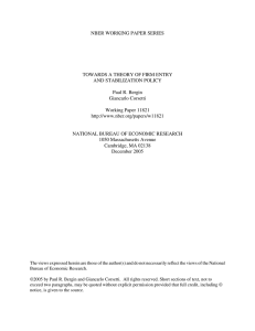 NBER WORKING PAPER SERIES TOWARDS A THEORY OF FIRM ENTRY