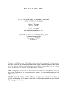 NBER WORKING PAPER SERIES THE BARNETT CRITIQUE AFTER THREE DECADES: